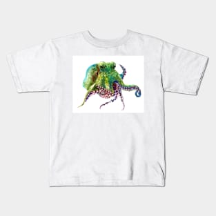 Olive Green Octopus painting Kids T-Shirt